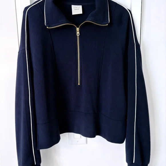 Varley Davenport Half-Zip Sweat Sz Lg navy blue - Picture 1 of 6